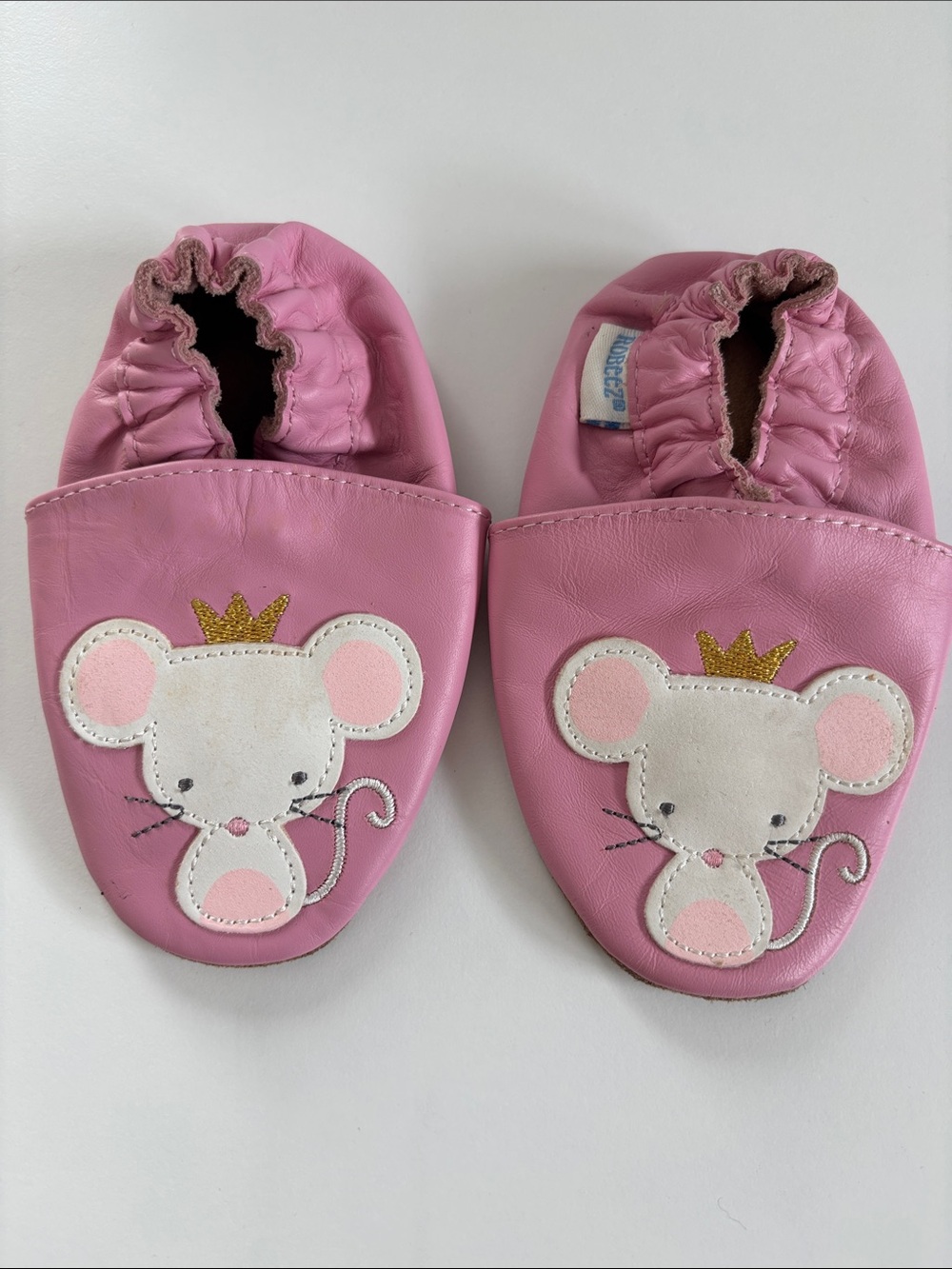 Robeez Pink Mouse Crown Soft Baby Walker Shoes